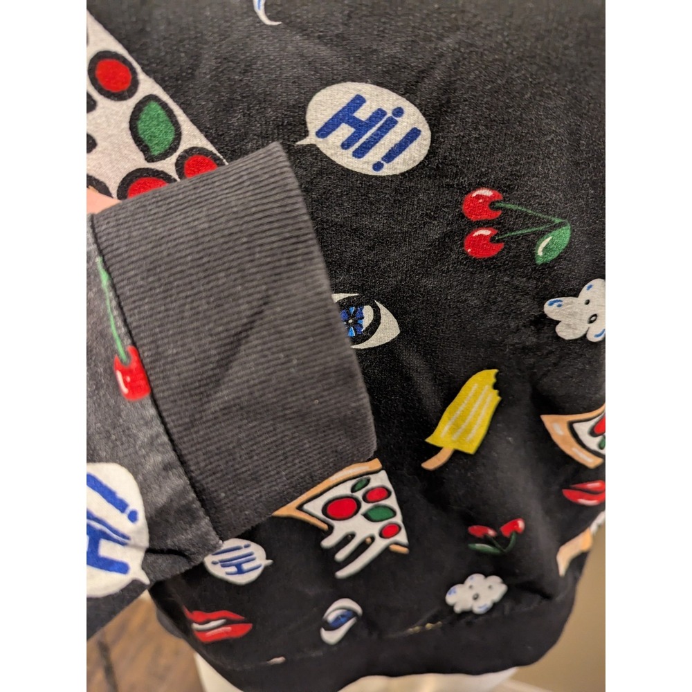 Divided‎ H&M Sweatshirt Top Size M Long Sleeve Crew Neck Cotton Pizza Ice Cream - Picture 7 of 10